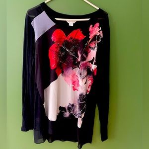 CHRISTOPHER & BANKS Sparkly Top Large